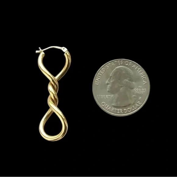 Milor Italy 14K Yellow Gold Polished Twist Dangle Earrings - Picture 9 of 9